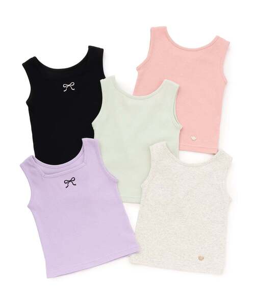 Lycee mine（リセマイン）の「【どちらが前でもOK】デザインタンクトップ【子供服】【キッズ】【女の子】（タンクトップ・キッズ・ピンク/ラベンダー/ミント/ブラック/ホワイト系その他・120cm/130cm/150cm/110cm/100cm/140cm）」の19枚目の写真