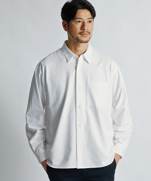 LANVIN en Bleu(ランバンオンブルー)の「イージーケア ワンポイントロゴ 長袖シャツ(シャツ/ブラウス・メンズ・ネイビー/ホワイト/サックスブルー・48/46/52/50)」の7枚目の写真
