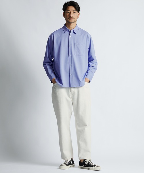 LANVIN en Bleu(ランバンオンブルー)の「イージーケア ワンポイントロゴ 長袖シャツ(シャツ/ブラウス・メンズ・ネイビー/ホワイト/サックスブルー・48/46/52/50)」の4枚目の写真