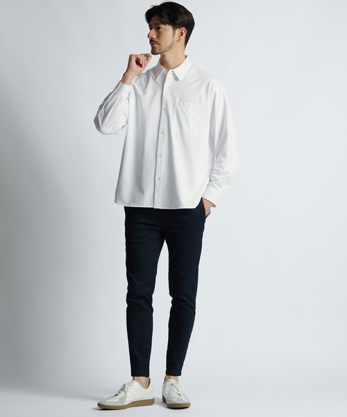 LANVIN en Bleu(ランバンオンブルー)の「イージーケア ワンポイントロゴ 長袖シャツ(シャツ/ブラウス・メンズ・ネイビー/ホワイト/サックスブルー・48/46/52/50)」の6枚目の写真