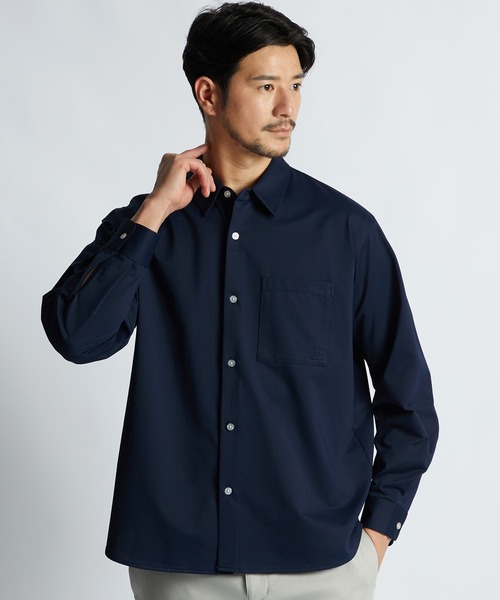 LANVIN en Bleu(ランバンオンブルー)の「イージーケア ワンポイントロゴ 長袖シャツ(シャツ/ブラウス・メンズ・ネイビー/ホワイト/サックスブルー・48/46/52/50)」の21枚目の写真