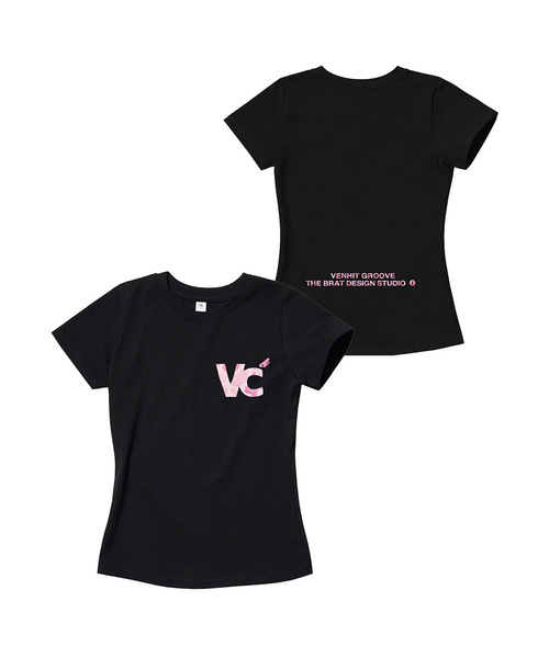 VENHIT（ベンヒット）の「VCシグネチャー刺繍スリム半袖Tシャツ[CAMO]（Tシャツ/カットソー・レディース・ネイビー/ホワイト/クリーム/ブラック・SMALL/MEDIUM/LARGE）」の2枚目の写真
