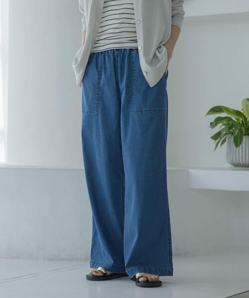 URBAN RESEARCH Sonny Label（アーバンリサーチサニーレーベル）の「接触冷感デニムベイカーパンツ（デニムパンツ・レディース・インディゴブルー/ライトインディゴブルー・36/38）」の4枚目の写真