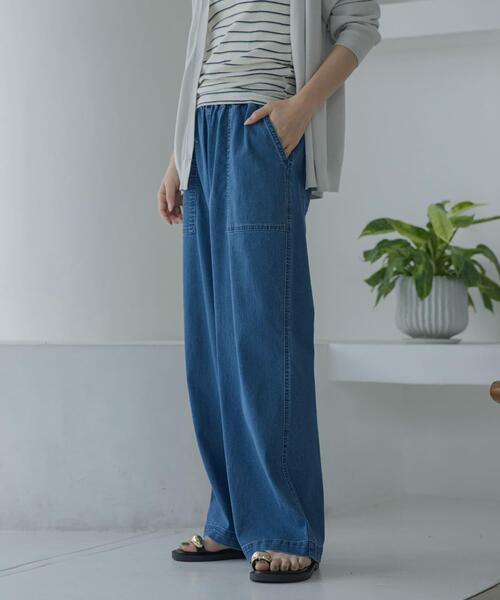 URBAN RESEARCH Sonny Label（アーバンリサーチサニーレーベル）の「接触冷感デニムベイカーパンツ（デニムパンツ・レディース・インディゴブルー/ライトインディゴブルー・36/38）」の6枚目の写真