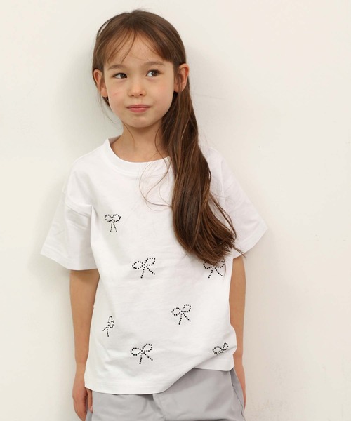 セール】ラインストーン 短丈 半袖Tシャツ（Tシャツ/カットソー