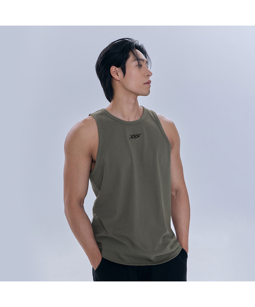 NINEZ(ナインゼット)の「Z3 コットンスリーブレス(3カラー)(Tシャツ/カットソー・メンズ・ホワイト/ブラック/カーキ・MEDIUM/LARGE/X-LARGE/2XL)」の3枚目の写真