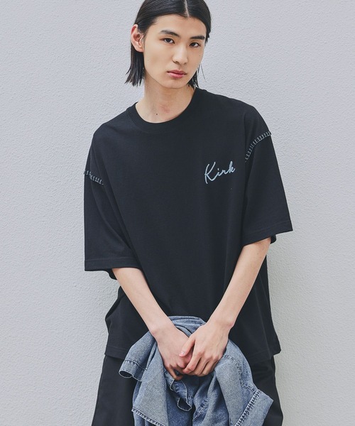 LAKOLE(ラコレ)の「Bロゴ配色ステッチT / 672856(Tシャツ/カットソー・メンズ・パープル/グレー/ホワイト/ブラック・LARGE/MEDIUM)」の3枚目の写真