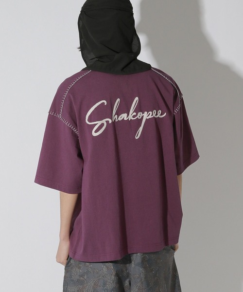 LAKOLE(ラコレ)の「Bロゴ配色ステッチT / 672856(Tシャツ/カットソー・メンズ・パープル/グレー/ホワイト/ブラック・LARGE/MEDIUM)」の6枚目の写真