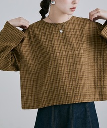 2wayチェック柄シアーブラウス
