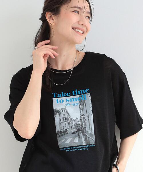 SHOO・LA・RUE（シューラルー）の「【体型カバー】程よい透け感 デザインアソート 5分袖シアーニット（ニット/セーター・レディース・ブラック系1/パープル系2/ホワイト系3/ブラウン系1・00）」の2枚目の写真