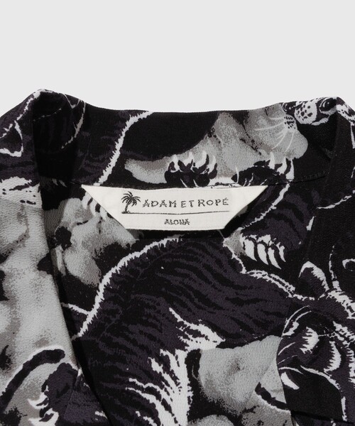 ADAM ET ROPE'(アダムエロペ)の「BLACK ALOHA レーヨンチリメンオープンカラーシャツ(シャツ/ブラウス・メンズ・ブラック系その他2/ブラック系その他/ブラック系その他3・M/L)」の6枚目の写真