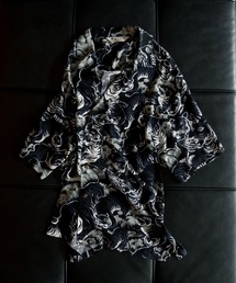BLACK ALOHA レーヨンチリメンオープンカラーシャツ