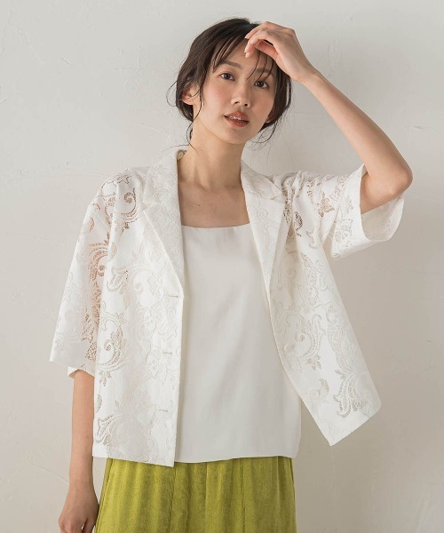 Droite lautreamont(ドロワットロートレアモン)の「PAISLEY COTTON LACEブラウス(シャツ/ブラウス・レディース・オフホワイト/ブラック・M)」の1枚目の写真