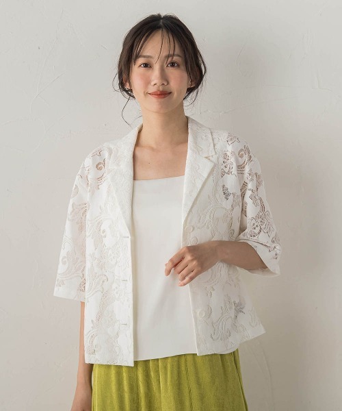 Droite lautreamont(ドロワットロートレアモン)の「PAISLEY COTTON LACEブラウス(シャツ/ブラウス・レディース・オフホワイト/ブラック・M)」の3枚目の写真