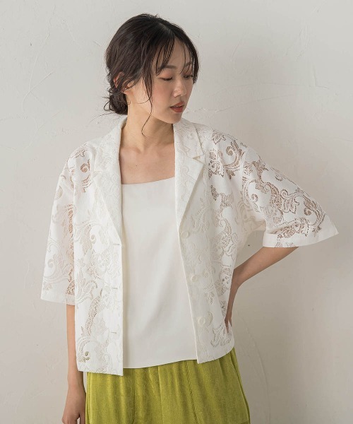 Droite lautreamont(ドロワットロートレアモン)の「PAISLEY COTTON LACEブラウス(シャツ/ブラウス・レディース・オフホワイト/ブラック・M)」の4枚目の写真