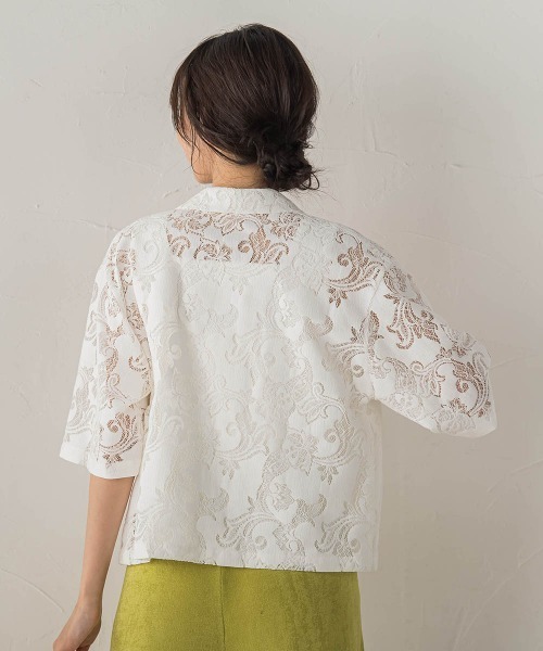 Droite lautreamont(ドロワットロートレアモン)の「PAISLEY COTTON LACEブラウス(シャツ/ブラウス・レディース・オフホワイト/ブラック・M)」の6枚目の写真