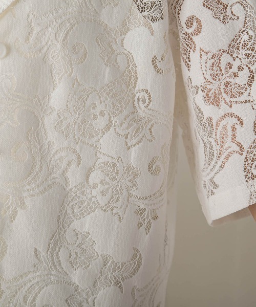 Droite lautreamont(ドロワットロートレアモン)の「PAISLEY COTTON LACEブラウス(シャツ/ブラウス・レディース・オフホワイト/ブラック・M)」の7枚目の写真