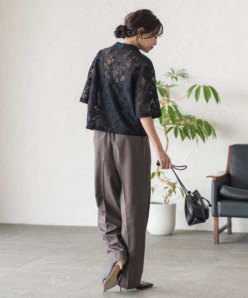 Droite lautreamont(ドロワットロートレアモン)の「PAISLEY COTTON LACEブラウス(シャツ/ブラウス・レディース・オフホワイト/ブラック・M)」の21枚目の写真