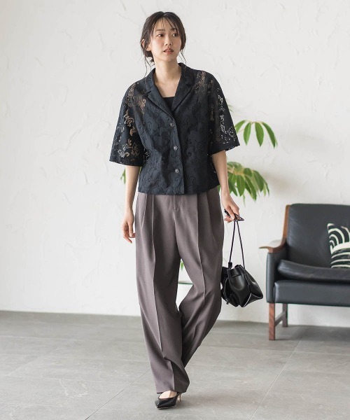 Droite lautreamont(ドロワットロートレアモン)の「PAISLEY COTTON LACEブラウス(シャツ/ブラウス・レディース・オフホワイト/ブラック・M)」の18枚目の写真