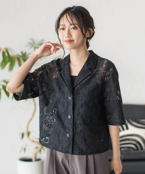 Droite lautreamont(ドロワットロートレアモン)の「PAISLEY COTTON LACEブラウス(シャツ/ブラウス・レディース・オフホワイト/ブラック・M)」の12枚目の写真
