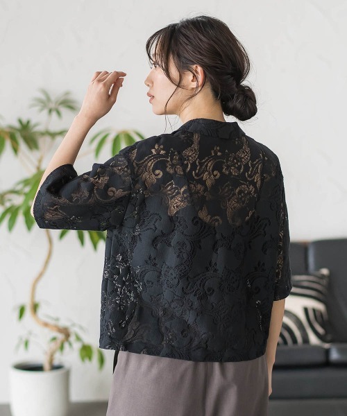 Droite lautreamont(ドロワットロートレアモン)の「PAISLEY COTTON LACEブラウス(シャツ/ブラウス・レディース・オフホワイト/ブラック・M)」の15枚目の写真