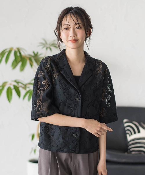Droite lautreamont(ドロワットロートレアモン)の「PAISLEY COTTON LACEブラウス(シャツ/ブラウス・レディース・オフホワイト/ブラック・M)」の13枚目の写真