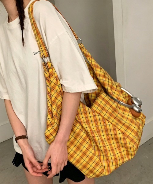 ONEP STAR（ワンピスター）の「チェック柄ショルダーバッグ（ショルダーバッグ・レディース・グリーン/イエロー/ターコイズブルー・FREE）」の5枚目の写真