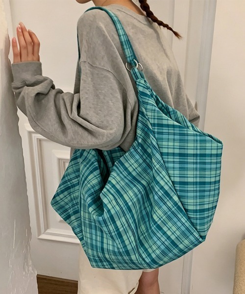 ONEP STAR（ワンピスター）の「チェック柄ショルダーバッグ（ショルダーバッグ・レディース・グリーン/イエロー/ターコイズブルー・FREE）」の8枚目の写真