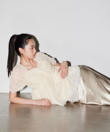 サテンナロースカートセットアップドレス / satin narrow skirt setup dress