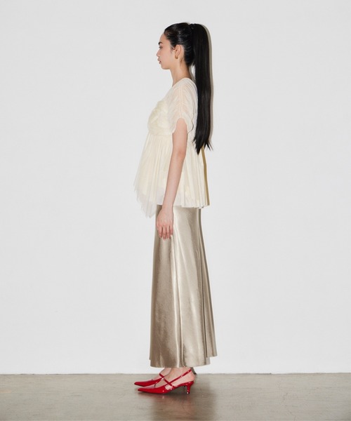 ANDRESD（アンドレスド）の「サテンナロースカートセットアップドレス / satin narrow skirt setup dress（ドレス・レディース・ブラック/ベージュ・S/L/M）」の5枚目の写真