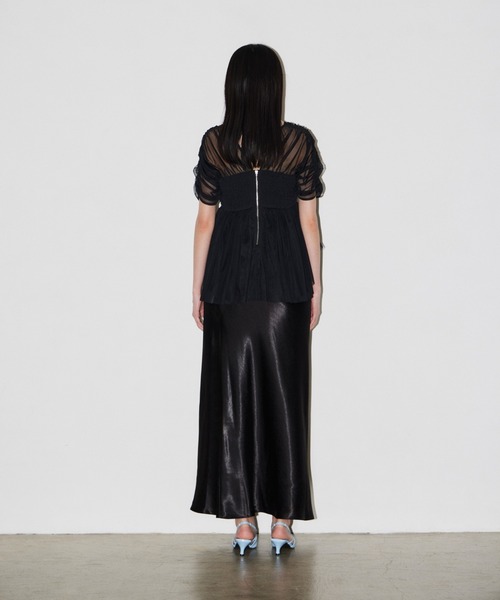 ANDRESD（アンドレスド）の「サテンナロースカートセットアップドレス / satin narrow skirt setup dress（ドレス・レディース・ブラック/ベージュ・S/L/M）」の11枚目の写真