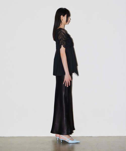 ANDRESD（アンドレスド）の「サテンナロースカートセットアップドレス / satin narrow skirt setup dress（ドレス・レディース・ブラック/ベージュ・S/L/M）」の10枚目の写真