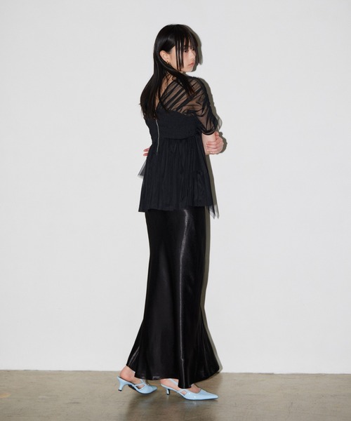 ANDRESD（アンドレスド）の「サテンナロースカートセットアップドレス / satin narrow skirt setup dress（ドレス・レディース・ブラック/ベージュ・S/L/M）」の14枚目の写真