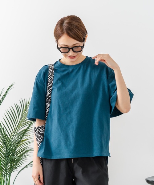 fort point(フォーポイント)の「【C-FORTPOINT/フォートポイント】【ベルスリーブで魅せる、大人のこなれTシャツ。】ベルスリーブ オーバーサイズTシャツ 綿100% 華奢見え ゆったり 二の腕カバー(Tシャツ/カットソー・レディース・ブラック/ブルー/グリーン/オフホワイト・FREE)」の17枚目の写真