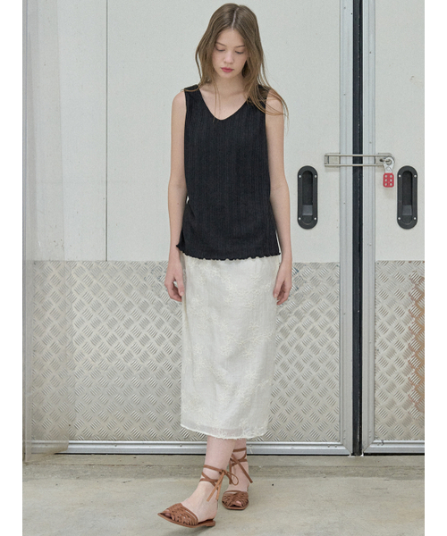 AVANT-G(アバン)の「Knit Sleeveless Top - BLACK(Tシャツ/カットソー・レディース・その他・FREE)」の2枚目の写真