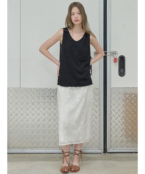 AVANT-G(アバン)の「Knit Sleeveless Top - BLACK(Tシャツ/カットソー・レディース・その他・FREE)」の3枚目の写真