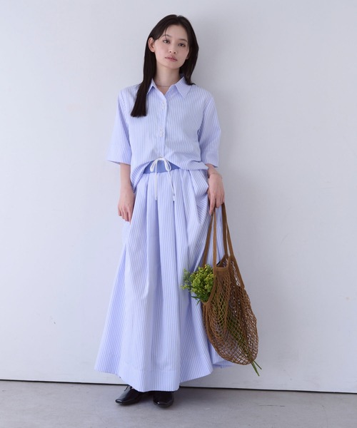 SOYEN(ソイエン)の「ストライプシャツスカートセットアップ(セットアップ・レディース・ブルー/ホワイト・F)」の18枚目の写真