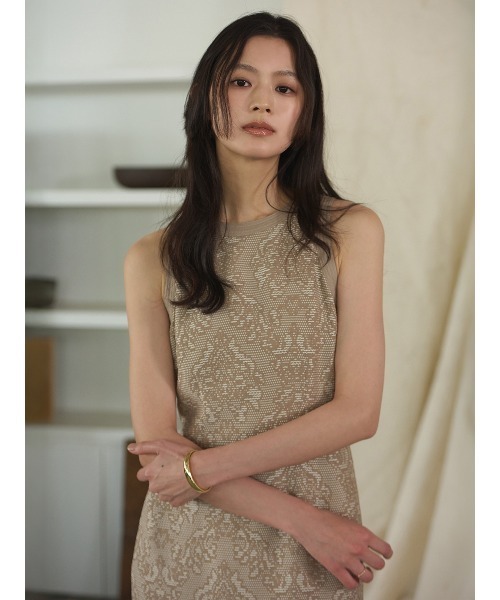 anuans(アニュアンス)の「パイピングジャガードワンピース(ワンピース・レディース・ブラック/ベージュ・SMALL/MEDIUM)」の22枚目の写真