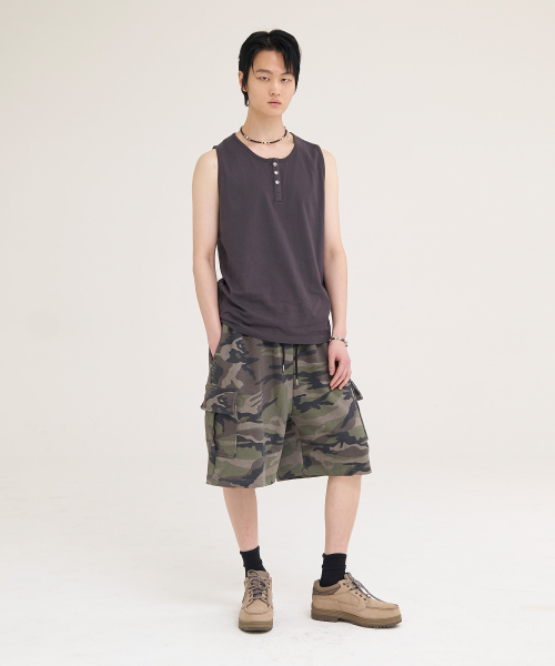AKECII（アケシ）の「ソルジャーズカーゴスウェットショーツ_カーキ（その他パンツ・メンズ・その他・MEDIUM/LARGE）」の6枚目の写真