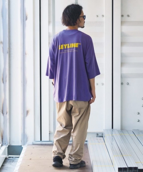 NO WAY(ノーウェイ)の「/Leyline/ビッグシルエットTシャツ「b/s logo print tee」(Tシャツ/カットソー・メンズ・パープル/イエロー・LARGE/X-LARGE/MEDIUM)」の4枚目の写真