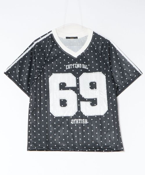 Ritzy(リッツィー)の「ドット柄ナンバリングオーバースポーツ T シャツ(Tシャツ/カットソー・レディース・ブラック・L/M)」の7枚目の写真
