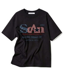 FUZZY SCAN（ファジスキャン）の「アメリカンロゴオーバーサイズ半袖Tシャツブラック（Tシャツ/カットソー）」