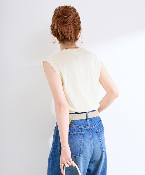 B.C STOCK(ベーセーストック)の「ウォッシャブル / ハイツイストコットンタンクトップ(Tシャツ/カットソー・レディース・ブラック/ボルドー/アイボリー・FREE)」の16枚目の写真