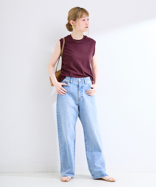 B.C STOCK(ベーセーストック)の「ウォッシャブル / ハイツイストコットンタンクトップ(Tシャツ/カットソー・レディース・ブラック/ボルドー/アイボリー・FREE)」の17枚目の写真
