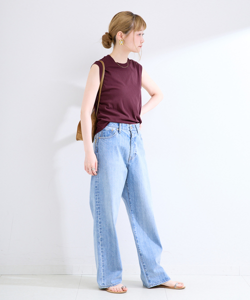 B.C STOCK(ベーセーストック)の「ウォッシャブル / ハイツイストコットンタンクトップ(Tシャツ/カットソー・レディース・ブラック/ボルドー/アイボリー・FREE)」の18枚目の写真