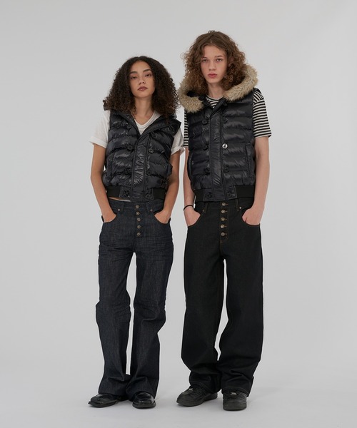 WISH FOR EVER(ウィッシュフォーエバー)の「2WAY N2B DESIGN HOOD VEST/2ウェイN2Bデザインフードベスト(ダウンベスト・メンズ・グリーン/ネイビー/ブラウン/ブラック・LARGE/MEDIUM/SMALL)」の6枚目の写真
