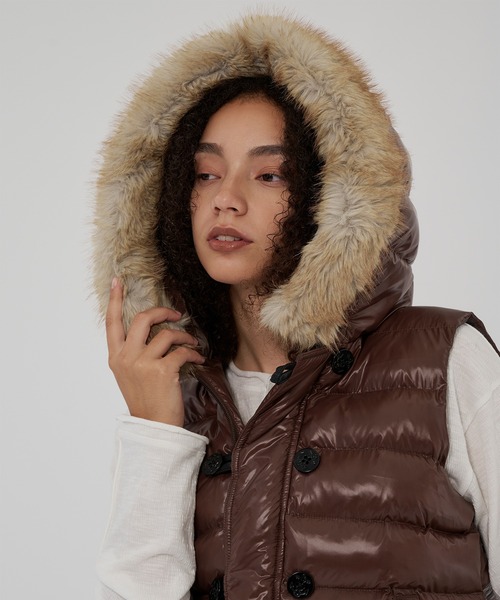 WISH FOR EVER(ウィッシュフォーエバー)の「2WAY N2B DESIGN HOOD VEST/2ウェイN2Bデザインフードベスト(ダウンベスト・メンズ・グリーン/ネイビー/ブラウン/ブラック・LARGE/MEDIUM/SMALL)」の22枚目の写真