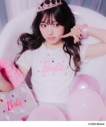 ANAP GiRL（アナップガール）の「ＡＮＡＰＧｉＲＬ×【Ｂａｒｂｉｅ】ビジュー付きミニＴシャツ（Tシャツ/カットソー）」