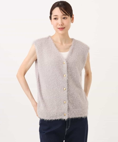 MK MICHEL KLEIN（エムケーミッシェルクラン）の「[洗える]前後2wayシャギーニットジレ（ニット/セーター・レディース・グレー系その他/ブラウン・38）」の13枚目の写真