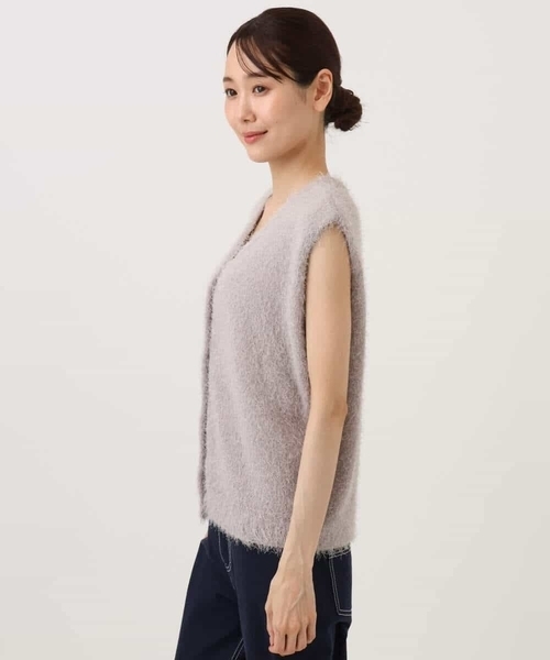 MK MICHEL KLEIN（エムケーミッシェルクラン）の「[洗える]前後2wayシャギーニットジレ（ニット/セーター・レディース・グレー系その他/ブラウン・38）」の14枚目の写真